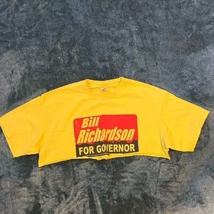 Bill Richardson for Governor Cropped T shirt yellow size XL